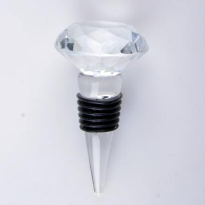 China Diamond Crystal Glass Wine Bottle Stopper clear viable for sale