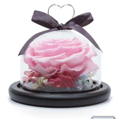 China Holiday decoration & Preserved Rose Flower Glass Dome Women's Gifts for Valentine's Day Gift for sale