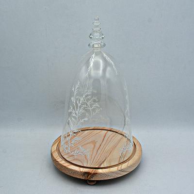 China China Glass Dome Beauty and the Beast with with LED Wooden Base for sale