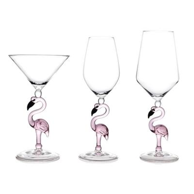 China Wine hand flamingo swollen stem wine glass for sale