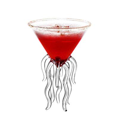 China Octopus Cocktail Glass Transparent Jellyfish Cup Stocked Glass Wine Glass for sale