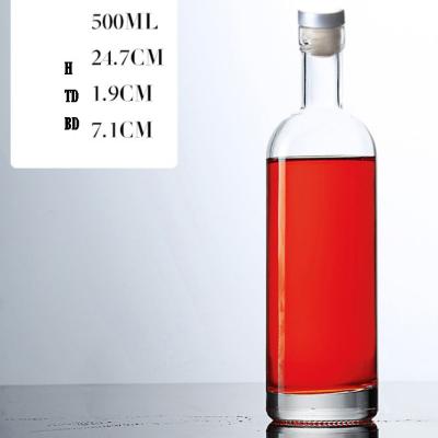 China Europe heavy base liquor glass bottle with synthetic cork on top of the t for sale