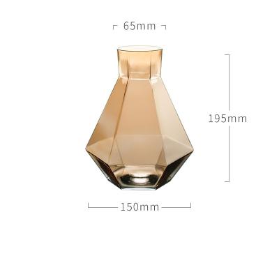 China 1300ml Glass Colored Hexagonal Glass Jug Fashion Glass Water Bottle for sale