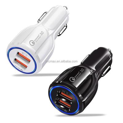 China UniversalÂ  Dual USB Car Fast Charger Cigarette Lighter Adapter QC3.0 2 Port USB Car Quick Charger for Vehicle Mobile Phone for sale