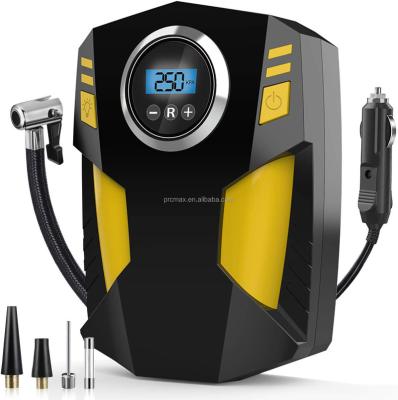 China Car Motorcycle Scooter Bicycle Bike Tire DC 12V Portable Digital Tyre Inflator Air Compressor Car Tyre Pump with 3 Nozzles Emergency LED Light for Car Tyres Bicycles for sale