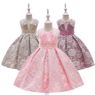 China Washable Lace Children's Bow Flower Party New Arrival Costume Baby Ball Gown Princess Girls Dress Infant Girls Birthday Dresses for sale