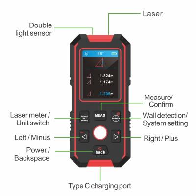 China NOYAFA NF-518S 2 in 1 High Precision Wall Scanner Detector Laser Distance Meter NF-518S for sale