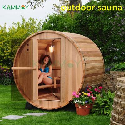 China Computer control panel kammoy Portable Personal Carver Barrel Far Infrared Canadian Hemlock Cedar Sauna House Dry Steam Custom Outdoor Rooms for sale