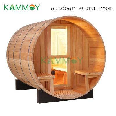 China Custom Portable Personal Wooden Cedar Barrel Custom House Dry Steam Computer Control Panel Tailor Sauna Outdoor Sauna Rooms kammoy Hemlock for sale