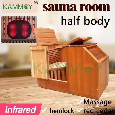 China Portable Mini Half Body Household Hemlock Canada Computer Control Panel Hot Water Bath Sauna Portable Far Infrared Sauna Factory Direct Wooden Movable Sauna Rooms for sale