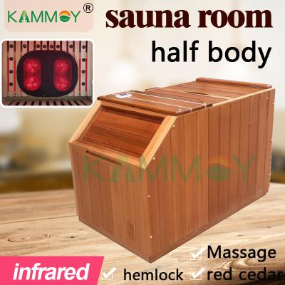 China Portable Far Infrared Wooden Half Body Canada Hemlock Steam Sauna Computer Control Panel Mini Sauna Factory Mobile Direct Bath Rooms for sale