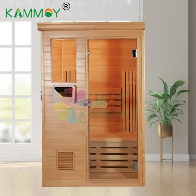 China Panoramic Style Outdoor Wood Hemlock Windows Canada Red Cedar Sauna Computer Control Panel Factory Supply Barrel Steam Sauna Dry Room for sale