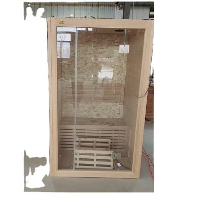 China Factory Supply Canada Hemlock Computer Control Panel Movable Outdoor Red Room Cedar Computer Wood Windows Style Sauna Steam Sauna Room for sale