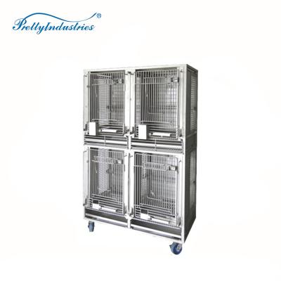 China 2 Layer SS304 Lab Animal Equipment Stainless Steel Cage For Lab Monkeys 4 Cages Single Monkey Cage for sale