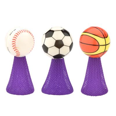 China Toy Novelty Promotional Gift Nylon Mesh Launchers Pressure Release Toys Jumping Bouncing Ball for sale