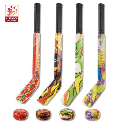 China Hot Sale Non-Toxic PU Foam Hockey Stick Hockey Bat For Kid Deluxe Hockey Set for sale