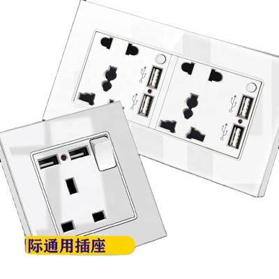 China PC Arylic Outdoor Wall Switch UK Wall Socket Standard White Color Wall Switch for sale