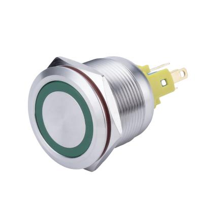 China Machine / Elevator Switch 22mm Metal Push Button Waterproof 6 Pin Ring Led Light 12V 220V Self Locking Push Button Switch for sale