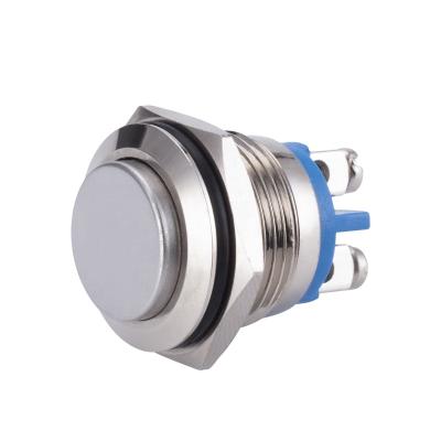 China Power On Switch 16mm High Head Metal Push Button Switch Screw Feet Waterproof Momentary Button Switch for sale