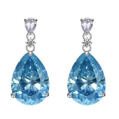 China Good Lady High-end European Crystal Drop Earrings Wholesales For Fashion Zircon Earrings Bride Earrings for sale