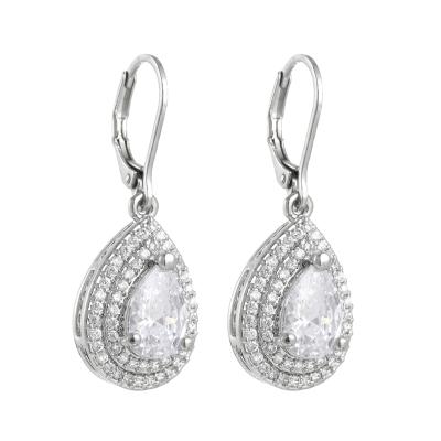 China High Quality 925 Silver Earrings Teardrop Shaped Zircon Earrings Diamond Earrings Temperament for sale