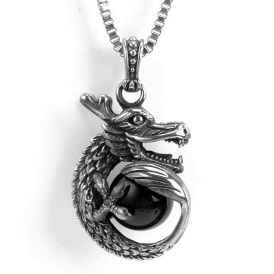 China Steel Bossy Punk Kirin Dragon Ball Punk Personality Retro Stainless Steel Titanium Pendant for sale