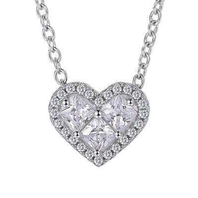 China 2019 new design plating color protection heart shape platinum style sweet platinum style copper pendant necklace for women for sale