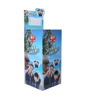 China Eco-friendly Cardboard Trash Can Custom Design Snack Bin Corrugated Paper Display For Retail Store for sale