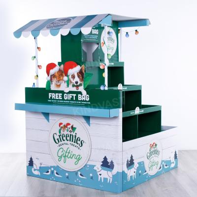 China Eco-friendly High Quality Custom Cardboard Christmas Case Paper Stacker Display Rack for sale