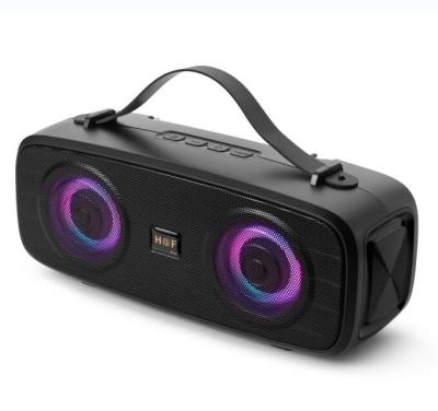 China Hot selling HF-F11 multifunction usb tf tws wireless portable portable speaker phone with fm radio and colorful led light for sale