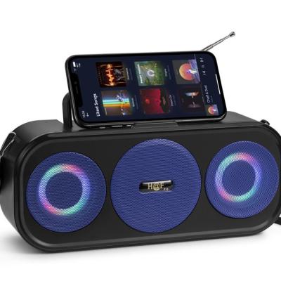 China Smart Phone Function HF-F13 USB TF Active Portable Wireless Stereo Speaker With Smart FM Radio BT Rechargeable Sound And Led for sale