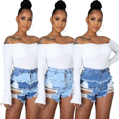 China New Fashion QUICK DRY Tie Dye Printing Straight Women's Denim Shorts Low Rise Shorts Wholesale for sale