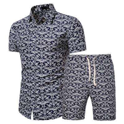 China High Quality Mens Clothing Vintage Vintage Summer Shorts Two Piece Set Shorts And Custom Shirt Mens Shorts Set for sale