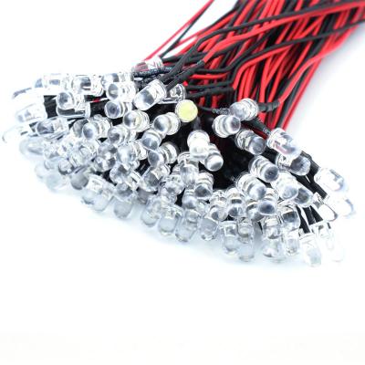 China 20cm 5mm 3v 6V 12V LED Light Lamp Bulb Cable Prewired Prewired Emitting Diodes For DIY Home Decoration Car Diy Project 5MM for sale