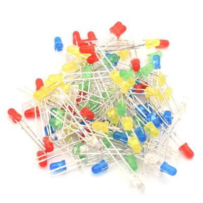 China Toy 100pcs 5mm LED Diode 5mm Assorted Kit White Green Red Blue Pink Orange Yellow Purple DIY Warm White Light Emitting Diode for sale