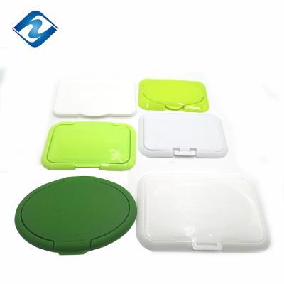 China Non Spill Plastic Wet Cloth Flip Top Cap Tissue Cover Box for sale