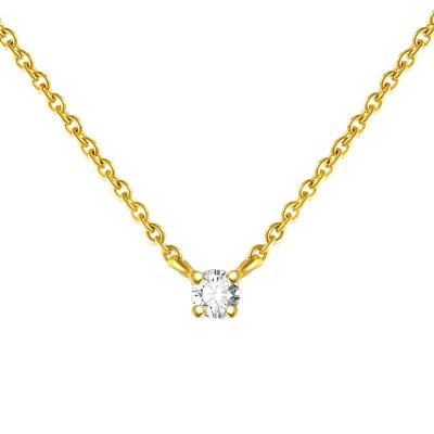 China Trendy Simple Short Zircon Necklace 925 Sterling Silver Diamond Necklace For Fashion Thin Gold Layer Luxury Women for sale