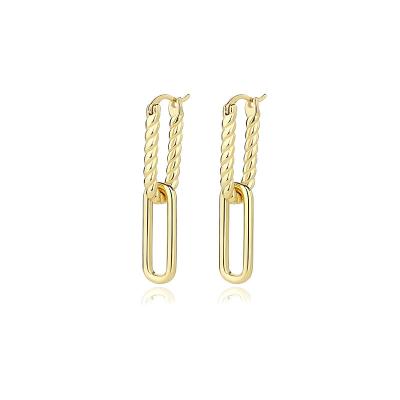 China New Arrival FASHIONABLE Vintage Gold Plated 925 Sterling Silver Twist Drop Earrings Jewelry for sale