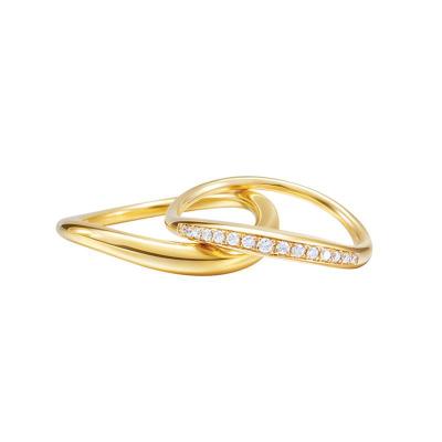 China Real FASHIONABLE Luxury Geometric 18k Gold Wedding Rings Real Diamond 18k Couple for sale