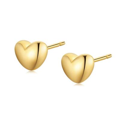 China New Trendy 2022 Ins Trendy Au750 Gold Filled Real Heart Earrings Personality 18k Gold Stud Earrings For Women for sale