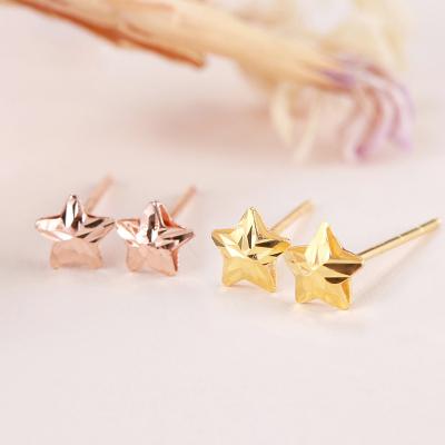 China TRENDY Real European Hot Sale 18k Gold Stud Earrings Non Fading Jewelry Au750 Gold Filled Star Stud Earrings For Women for sale