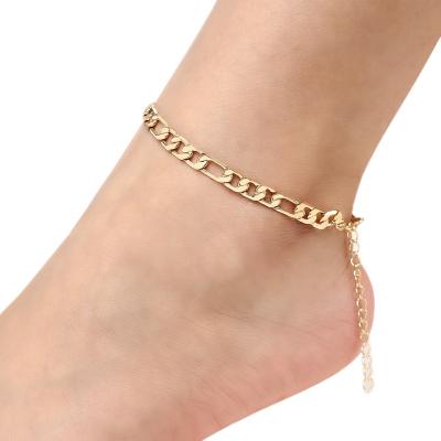 China Fashion TRENDY Gold Plated Anklet Women Jewelry Figaro Chain Stainless Steel Anklets for sale