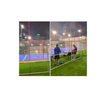 China Load More Quantity 2022 New Design Hot Sale Padel Tennis Court Super Panoramic High Quality For Professional Factory for sale