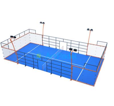 China Load More Quantity Each Waterproof Various Container Factory Sale Padel Outdoor Panoramic Tennis Court for sale