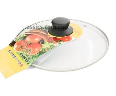 China Glass assembled glass lids for pot and pan with knobs and card sleeve for retail chain stores in the kitchen home cookware for sale