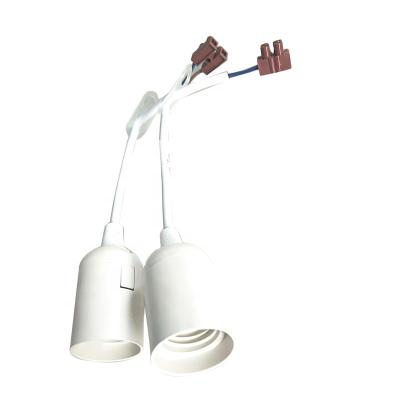 China PLASTIC LAMP PENDANT PENDANT E27 Socket Lamp Holder DIY with Pendant Connector and Wires Kit Lighting Parts for sale