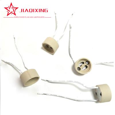 China Yellow Ceramic LAMP SOCKET GZ10 GU10 Porcelain Lamp Holder Ceramic Socket For Downlights for sale