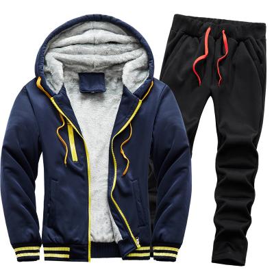 China Breathable Warm Coats Big Size Mens Winter Fleece Jogger Casual Sweatsuit Tracksuit For Men for sale