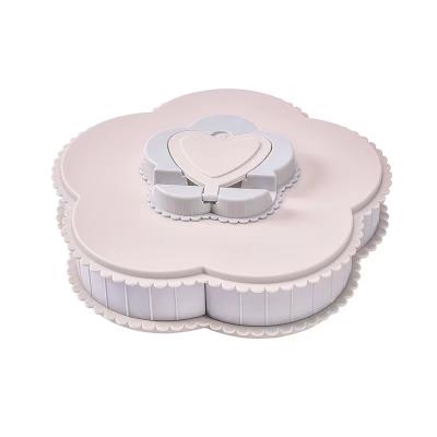 China High Quality Plastic Steamable One Layer Lazy Plate Fruit Storage Tray Rotary Candy Box for sale