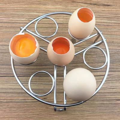 China Sustainable Kitchen Accessories Cooking Tools Stainless Steel High Foot 7 Holes Wire Bracket Egg Steamer Rack for sale